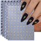 10 Sheets Old English Letter Nail Art Stickers, 3D Handwritten Alphabet Nail Decals for Acrylic Nails, Colorful Self-Adhesive Initial Nail Charms for DIY Manicures